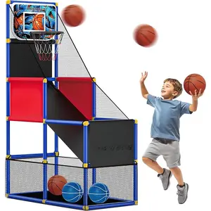 Adjustable Basketball Hoop for Kids Toddler Ages 3-8, Side-Mount & Top-Mount, Indoor Outdoor Carnival Games Competitions, Gift Boys & Girls Beg for, Rain or Shine, The Game Never Stops
