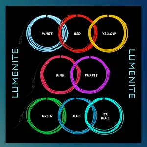 EL Light Wire (9FT) & Adapter | Flexible Neon Flashing Light, AA Battery Powered