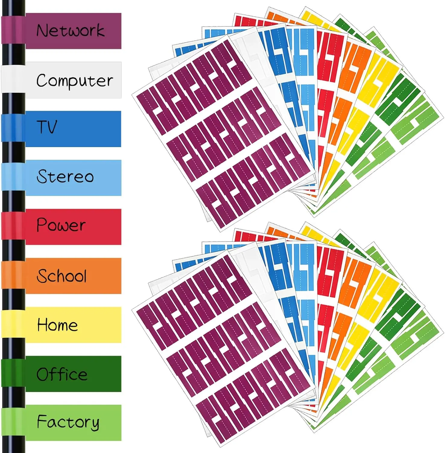 Cable Labels 540 pcs Cord Label Waterproof Cables Tags Self Adhesive Wire Labels
