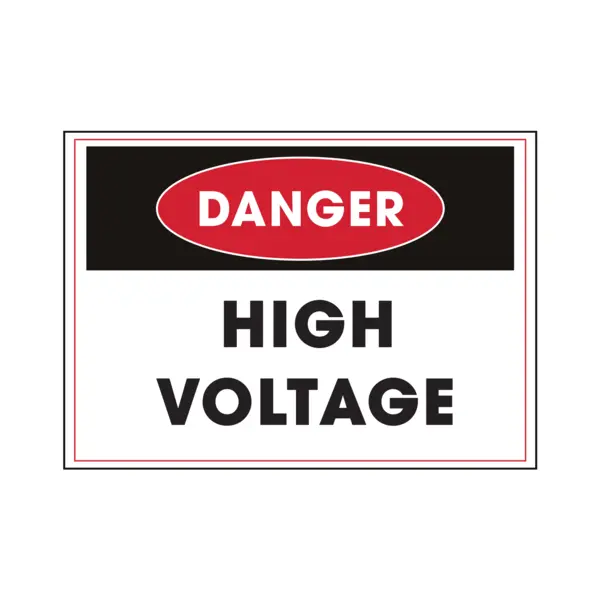 StickerJet 5" x 7" Danger High Voltage Adhesive Safety Warning Labels (Pack of 4), Waterproof UV-Resistant Vinyl, Strong Adhesive, Easy Peel & Stick, Bright Background, Durable Surface, Water Resistant, Enhance Safety for Indoor-Outdoor Use