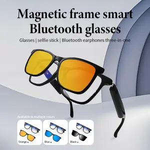 2-in-1 Smart Glasses with Bluetooth Audio & Polarized Sunglasses – Open-Ear Speaker, Blue Light Blocking, UV400 Protection – Hands-Free Calls, Unisex Design for Men & Women (Driving/Outdoor)(GS05) Wearable Earphones