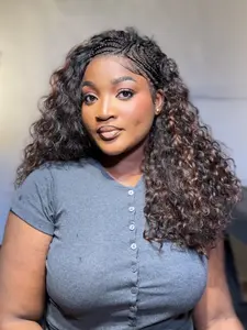 uBraids 20" Curly Hair Half Wig Glueless Wig With External Drawstring Airflow Cap Design High Density