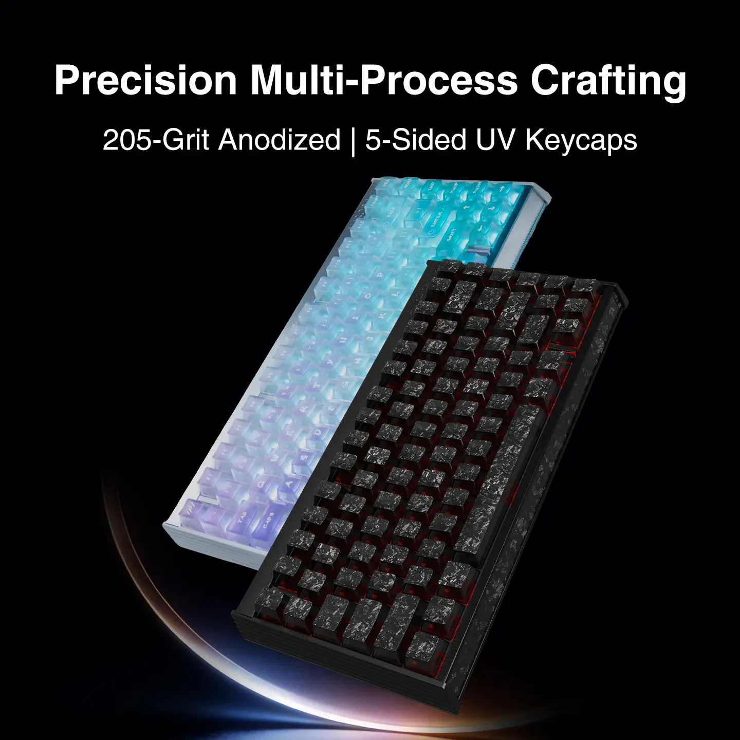 IPI Aurora75/65 Hall Effect Gaming Keyboard, 75% Compact Ergonomic Hot-Swappable Keyboard with Creamy Rapid Trigger RGB Lighting, Majestic PBT Side-Printed Keycaps, USB-C Connection, 8000Hz Polling, Fast Response for FPS Gamers, High Precision