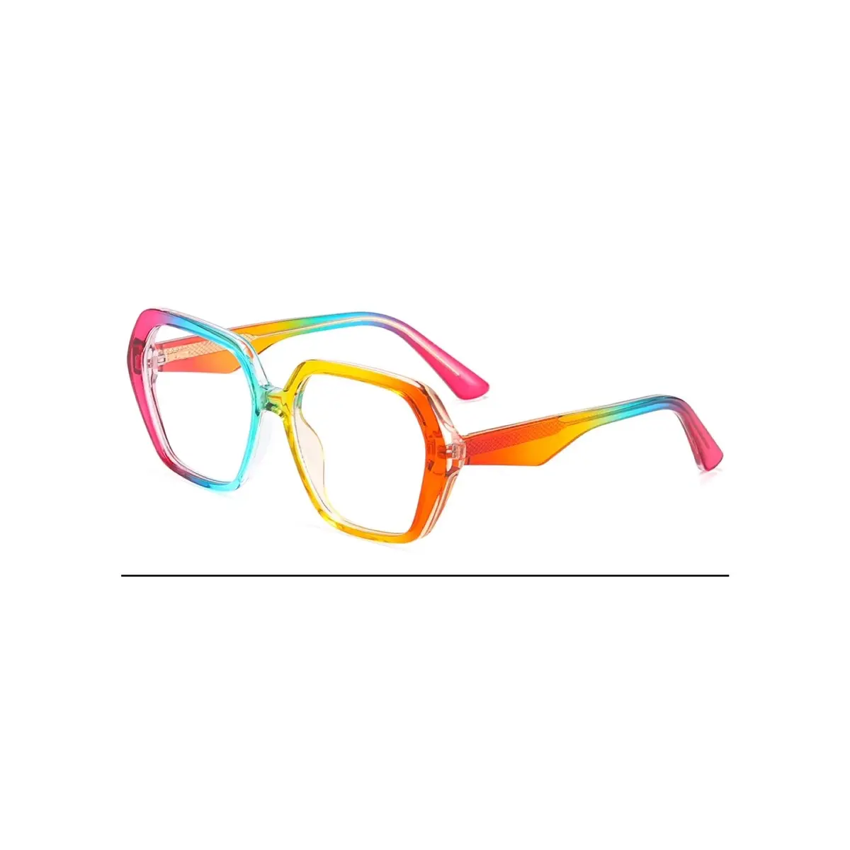 Square Rainbow Blue Light Glasses