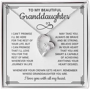 To My Granddaughter Necklace From Grandpa, Granddaughter Gifts From Grandparents, Jewelry Gifts For Granddaughter Birthday Gifts