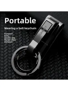 HONEST Portable Belt Key Buckle | Premium Alloy Double-Ring Key Holder | Anti-Lost Car Key Accessory