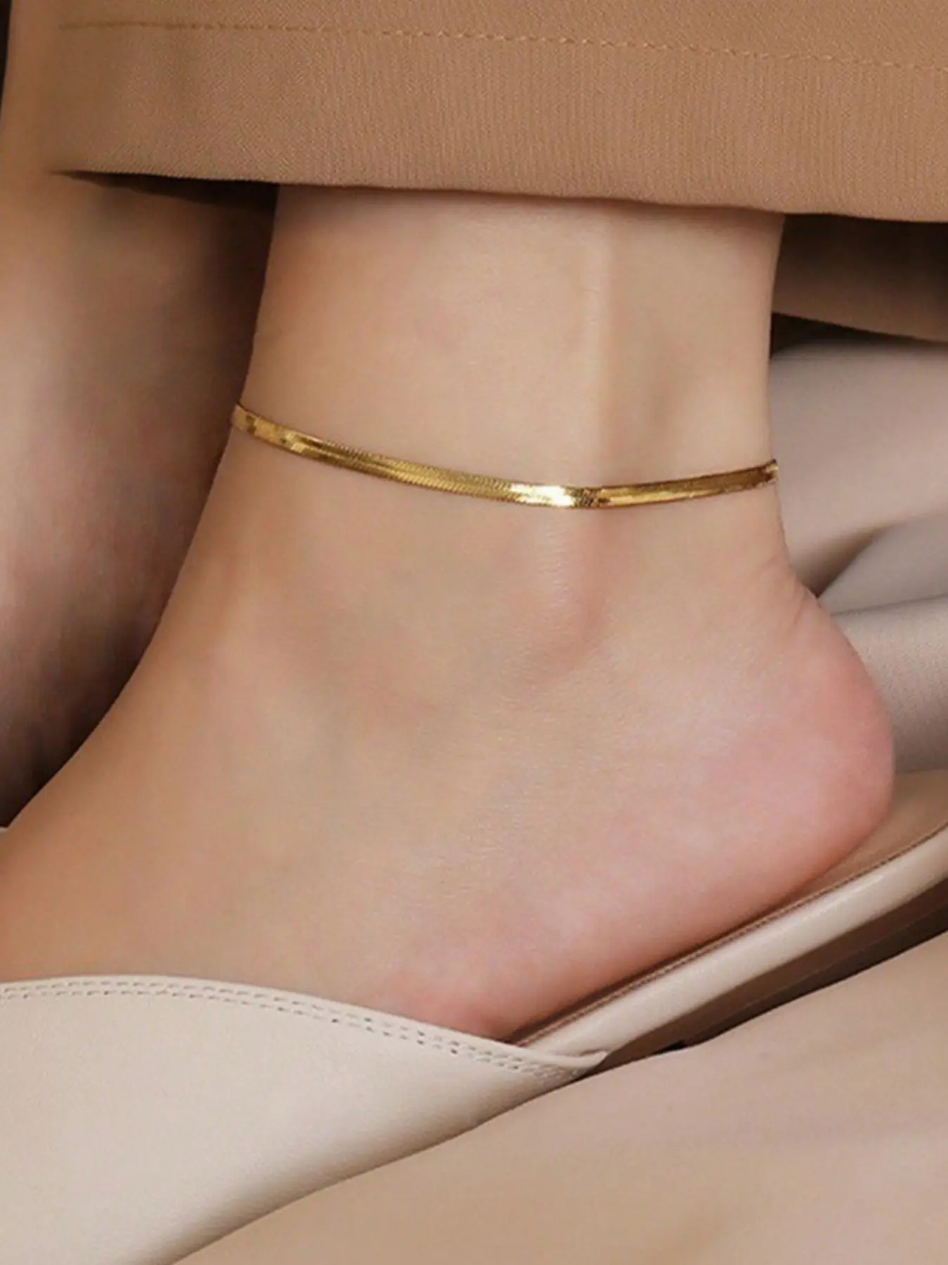 Women's Stainless Steel Foot Chain Bracelet, Dainty Layered Anklet, Casual Style Design, Perfect Gift for Women, Daily Wear Jewelry Accessory, Fashion Jewelry