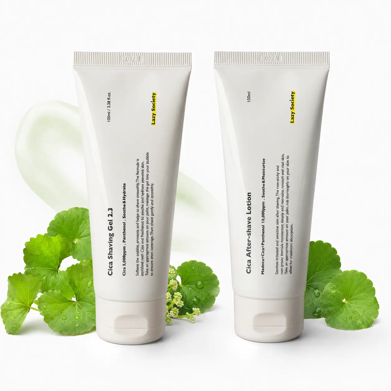 Lazy Society Cica Shave 100 & Soothe Set – Shaving Gel & Aftershave Lotion
