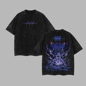 Sasuke Uchiha Naruto Anime Retro Unisex Acid Washed T-Shirt, Hoodie, Naruto 2026 100% Heavy Cotton Oversized Unisex Anime Merch, Soft Cotton Streetwear Clothes, Unisex Manga Apparel, Gift for Anime Fans,