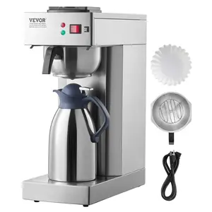 VEVOR 12 Cups Commercial Drip Coffee Maker, TikTokShopBlackFriday, Coffee Maker Machine with Thermal Carafe to Keep Warm or Cold, Stainless Steel Pour Over Coffee Brewer for Restaurant, Office, Cafe