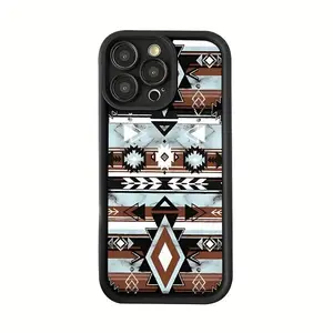 Boho Style Geometric Pattern Phone Case, Decorative Phone Protector Cover, Phone Accessories Compatible with iPhone 11 12 13 14 15 Pro Max, Casing