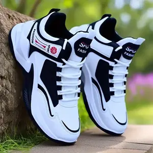 Men'SHigh-TopBasketballShoes,WhiteFashionSneakerswithRed&WhiteAccents,LightweightEVASole,ComfortableFabricLining,All-SeasonCasualSportsFootwearforOutdoorActivities,CourtShoes|PlaidPatternShoes|EVACushionedInsoleGift