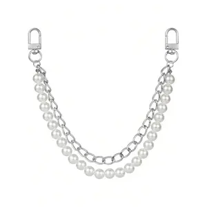 decorative shoulder strap with chain decoration, versatile bag chain, double-layer chain design, lightweight and easy to carry, versatile travel accessory, widely used, can be used as bag hanging decoration, purse accessories