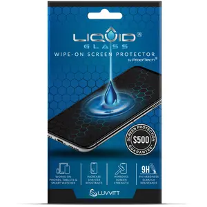 LIQUID GLASS Screen Protector With $500 Coverage | Wipe On Scratch and Shatter Resistant Nano Protection for All Phones Tablets and Smart Watches - Universal Fit (New and Advanced)