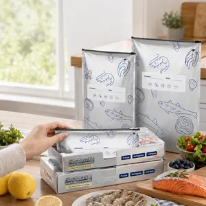 Reusable Aluminum Foil Food Storage Bags 30 Count, Eco-Friendly Leakproof Freezer Bags with Double Zipper Seal, Boil & Freezer Safe -76 to 212F, Thickened Puncture-Resistant, 3 Sizes S M L for Meat Seafood Produce, Washable Zero-Waste Bags