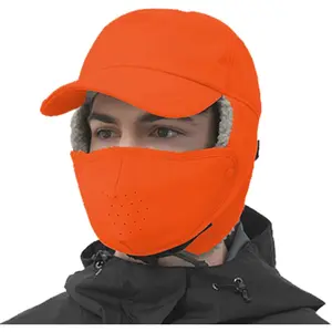 Waterproof Warm Winter Trapper Hat for Men Women Baseball Cap with Ear Flaps and Mask