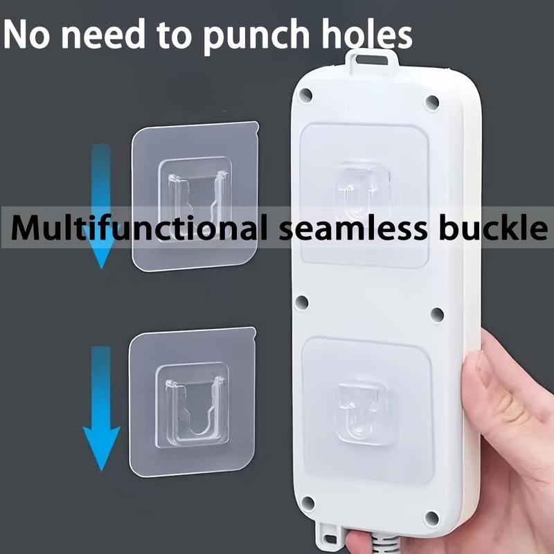 18-Piece Utility Hook Set, Casual Style, Easy Installation, Wall Hanging Adhesive, Multi-Use Plastic Hooks for Router, Socket, Frame, Remote Control