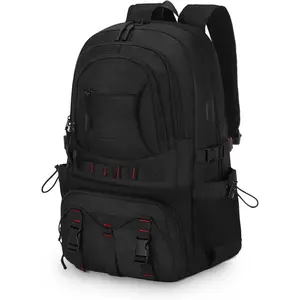 40L Hiking Backpack for Men Women, Expandable Travel Backpack for Camping,  Outdoor Hiking Daypack with USB A/C Port, Black, Medium