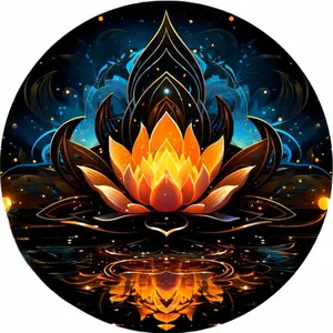 Lotus Pattern DIY Diamond Arts Colorful Painting Kit without Frame, DIY 5D Diamond Arts Colorful Painting Kit, Wall Art Decor for Home