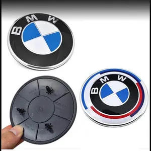 BMW 7 Series 95mm Hood & 82mm Trunk Emblems 50th Anniversary Authentic Style Badges Set of Two Very Rare 2pc Various Colors