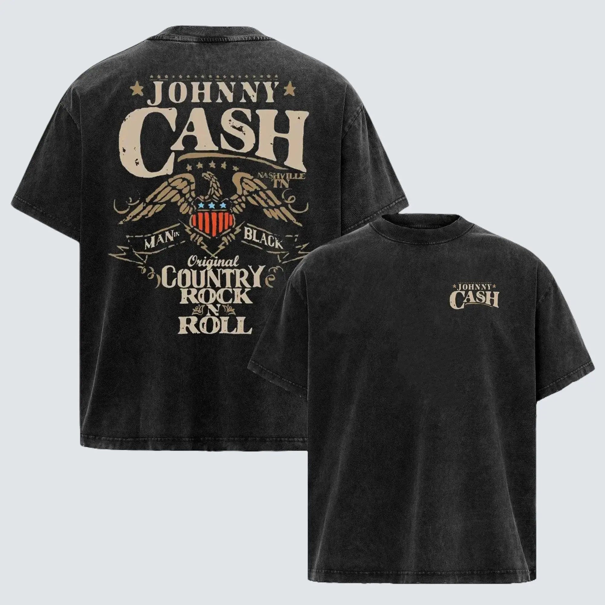 Johnny Cash Country Rock Roll Outlaw Rockabilly Folk Music Washde Tee & Hoodie, Music Graphic Tee, Rock Band Shirt, Gift for band fans, Men's and women's round neck cotton casual T-shirt, Beautiful graphic T-shirt Top Womenswear Breathable Everyday