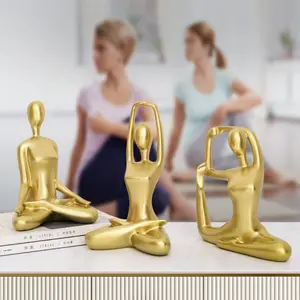 Luxury Yoga Dancing Figure Ornament, Creative Home Decor for Bedroom Living Room Study, Unique Sculpture for Modern Interior Design