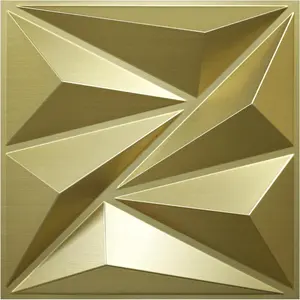 33 Pack 3D Wall Panels for Interior Wall Decor, 12''x12'' Textured Accent Wall Panels, Champaign  Modern Decorative Wall Panels for Living Room, TV Background