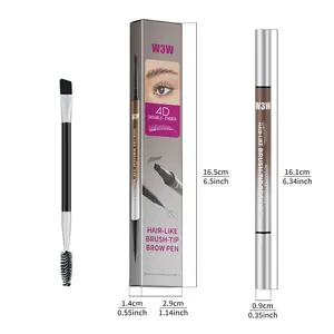 Original 4D Brush Tip Waterproof Microblading Eyebrow Pen, 2-in-1 Dual-Ended, Natural Hair-Like Strokes, Long-Lasting Waterproof mini eyebrow pencil, long-lasting color, smudge-proof.