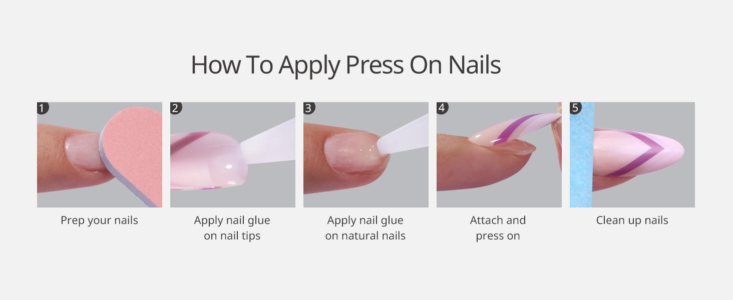 BTArtbox French Tip Press On Nails - Lamp-Curable Blush Red Almond Press On Nails with Glue for Women, Silver Outline Soft Gel Glue On Nails in 15 Sizes - 30 Stick On Nails Kit, Lolita Razor