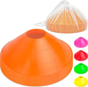 Premium Sports Cones for Agility Training and Drills - 20 Pack with Tote - Orange, Green, Pink, Yellow, or Red