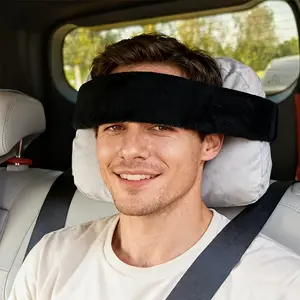 Toddler Car Seat Head Support Strap for Travel: Adjustable Infant Headband Sleep Positioner, Safety Neck Relief Support Band for Car Seats & Strollers, Portable Travel Accessories, Car Seat Headrest Furry(Pillow Not Included)