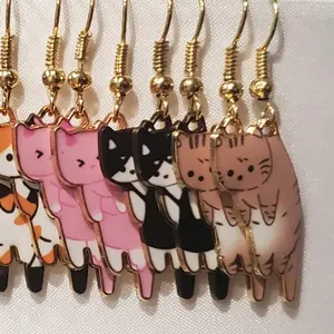 dangling cat earrings
