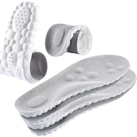 4D Cloud Technology Insole - shoe inserts,Super Soft Comfort shoe, Foot Protection, Memory Foam Orthotic Sports Insole Shock Absorption Comfy Grey Footwear