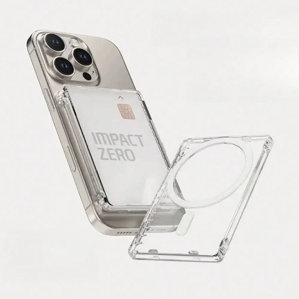 Clear Magnetic Wallet Compatible with MagSafe for IPhone - Secure Phone Card Holder, Durable Polycarbonate Construction (Transparent), Compatible with IPhone 17ProMax