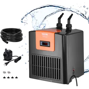 Spring new arrivals Aquarium Chiller, 52 Gal 196 L, 1/10 HP Hydroponic Water Chiller, Quiet Refrigeration Compressor for Seawater and Fresh Water, Fish Tank Cooling System with Pump/Hose, for Jellyfish, Coral Reef