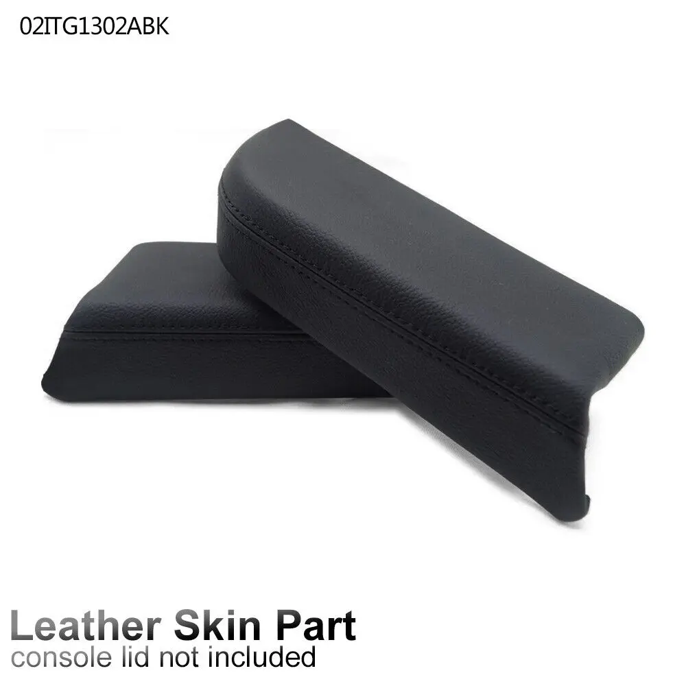 CROSSDESIGN Black Vinyl Leather Front Door Panel Armrest Covers, 09-13 Honda Pilot Automotive Interior Accessory, Aesthetic Car Accessory, Car Decoration Interior