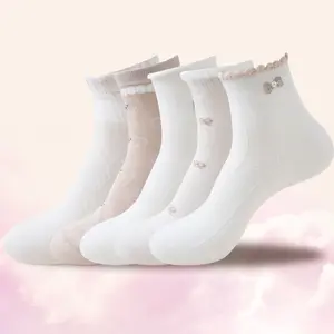 Women’s Crew Socks 4/5/10 Pack | Soft Cotton Athletic Socks with Stripes | Breathable Casual Daily Socks for Gym, School, Streetwear