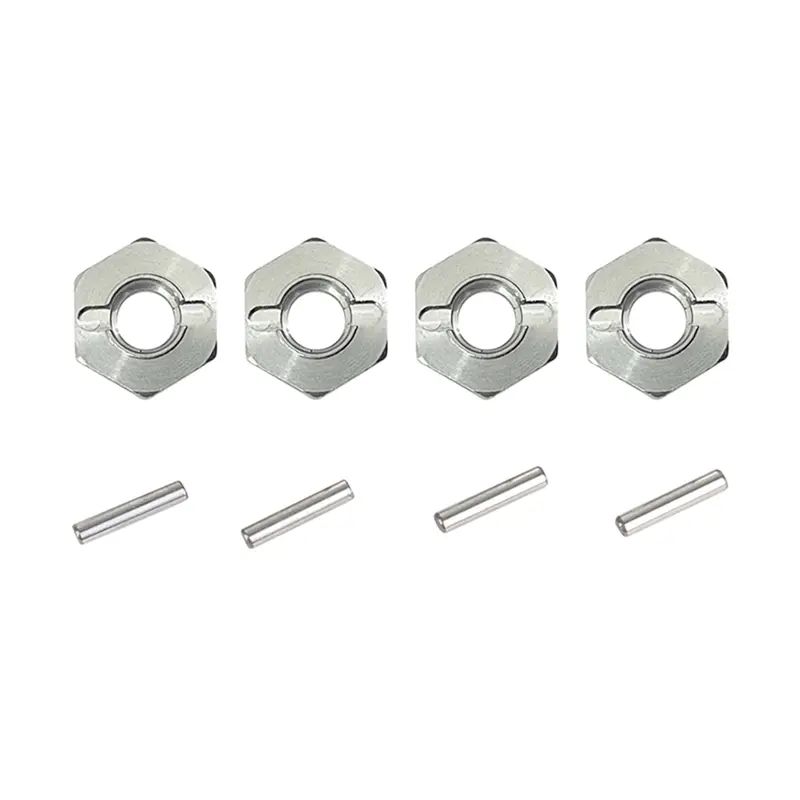 12mm Metal Wheel Hex Hub Adapters, 4-Piece Silver Upgrade Parts Set with Pins, Improves Appearance & Durability for RC Cars 16889, 16889A, 16890, 16890A, 901, 901A, 903, 903A, 905, 905A, 4 X 12Mm Wheel Hex, 100% Brand New, Easy To Replace, Rc Car, Wheel A