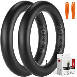2-Pack 26x4.0,20x4.0 Fat Bike/Ebike Inner Tubes with 2 Tire Levers,Standard Butyl Rubber Bicycle Tubes,Schrader Valve Ideal for Fat Tire
