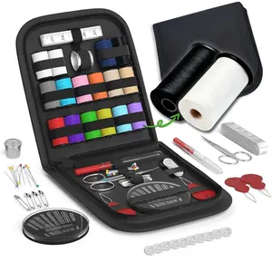 Sewing Kit Gifts for Grandma, Mom, , Traver, Adults, Beginner, ,Sewing Supplies Accessories with ,Sewing Needs Thimb, Thread,Tape Measure etc (Black, S)