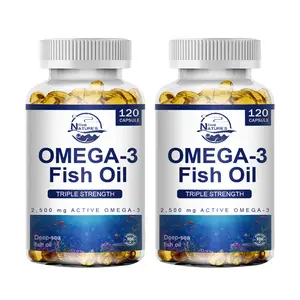 2 Packs Triple Strength Omega 3 Fish Oil Supplement Best Essential Fatty Acids 1296mg EPA + 864mg DHA fishoil Supplements NON-GMO Gluten-Free