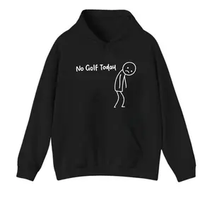 No Golf Today’ Sad Stick Figure Hoodie | Relatable Mood Top For Golf Addicts Who Need Their Fix