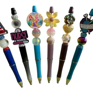 A Queens Gardens Ink Pens - Unique Decorative Design with Colorful Beads and Custom Imprints