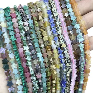 6MM Natural Star Beads Gemstone Smooth Round Loose Beads for DIY Jewelry Making AAA Quality 15.5 Inches Long Semi Precious Stone Spacer Beads