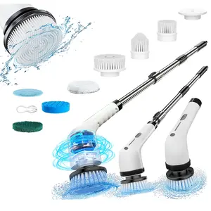 Electric Spin Scrubber, Electric Cleaning Brush with 4 Replaceable Brush Headsand, Cordless Shower Scrubber Full-Body IPX7 Waterproof, 3 Adjustable Extension Handle, 2-Speed for Bathroom, Kitchen, Toilet, Window, Pool, tiktok shop deals