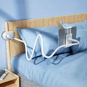 Adjustable Lazy Phone Holder, Universal Long Arm Gooseneck Stand for iPad/Tablets, Sturdy Clamp Mount for Bedroom, Kitchen, Office Mount Cellphone Smartphone Shockproof Protector