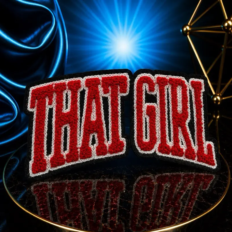 Chenille Iron-On Medium Patch for That Girl Themed Apparel, Bags, Accessories