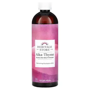 Heritage Store Alka-Thyme, Alkaline  Mouthwash, Refreshing  Eucalyptus Mint, 16 fl oz (473 ml)