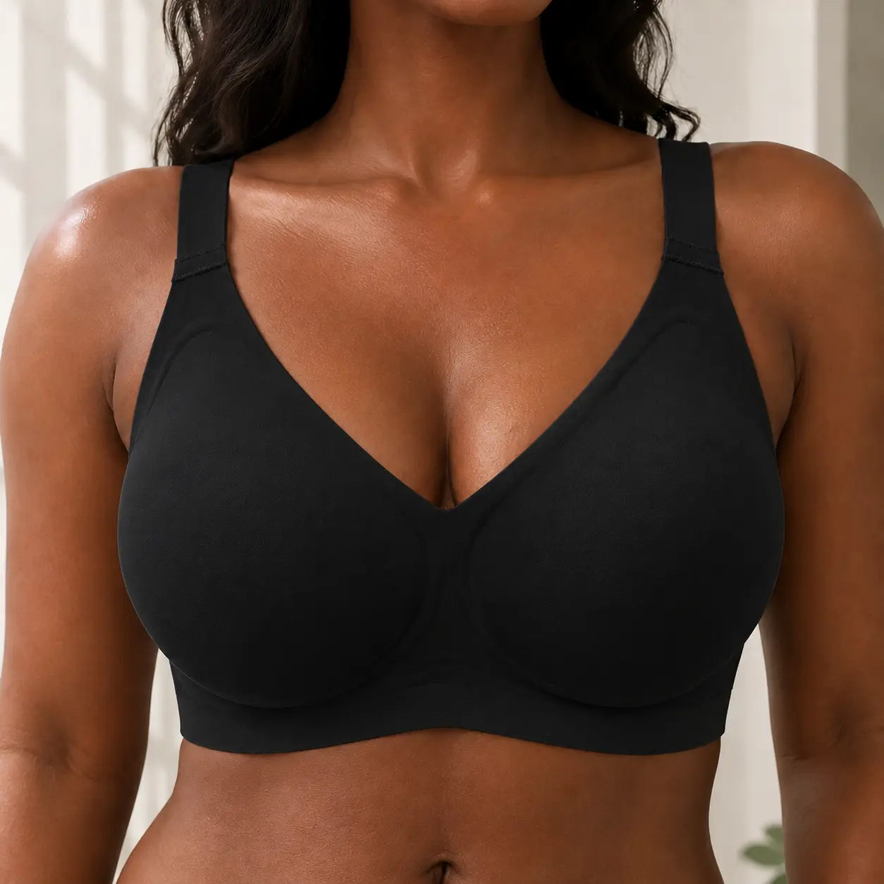 Womens Wireless Jelly Bra Plus Size Supportive Seamless Bras Full Coverage Push Up Comfortable No Underwire Tshirt Bras