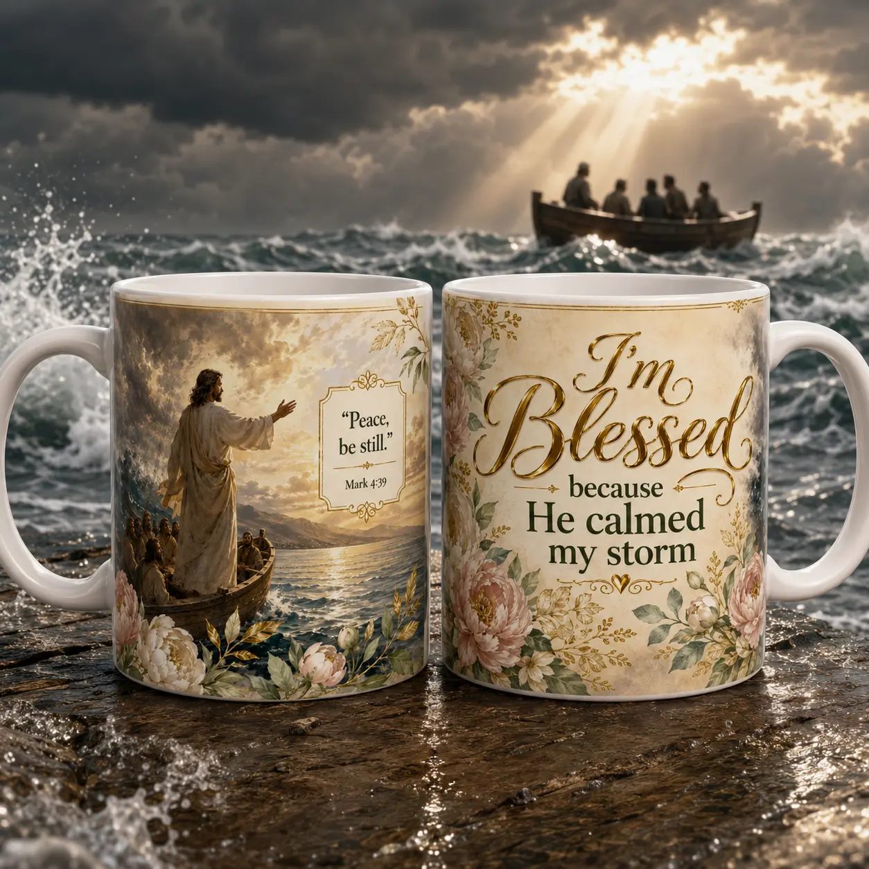 Jesus Calmed My Storm Mug
